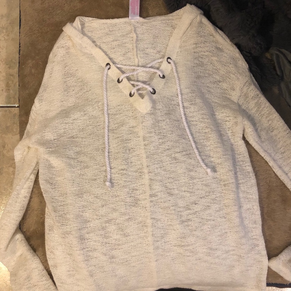 White transparent sweater